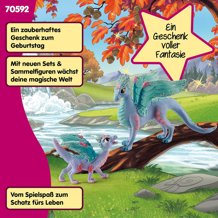 schleich BAYALA 70592 Fliegende Blumen-Drachenmutter und Babydrache Spielset - Drache Mutter und Dra