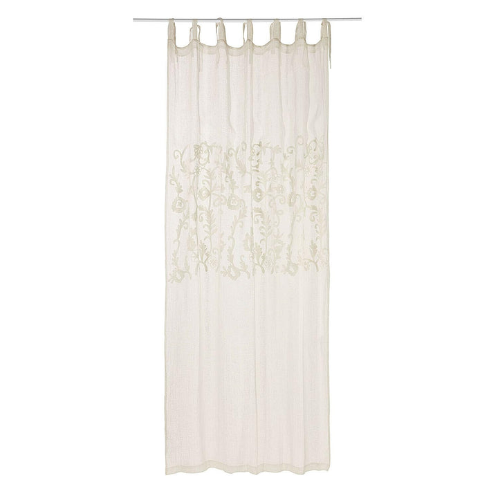 Loberon® Gardine Judie, Leinen, mit zarter Stickerei, romantischer Look, Befestigung durch dekorativ