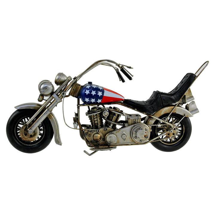 L&amp;P LP42756 Figur | Vintage Blue Motorbike | 1 Stück - 32 x 17 x 14 cm Zubehör, mehrfarbig