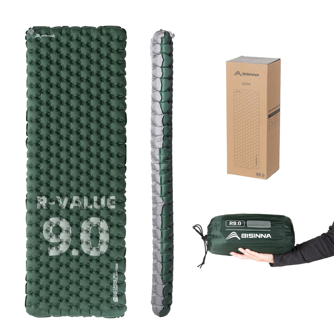 BISINNA 9 R-Wert isolierte Camping-Schlafmatte 20D 380T TPU-Nylon