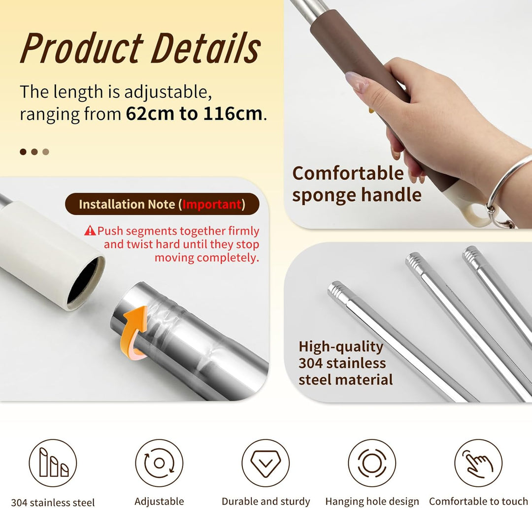 Fenstergriff Verlängerung Dachfenster Stange mit Stockhaken - Dachfenster Öffner Stange Fensteröffne