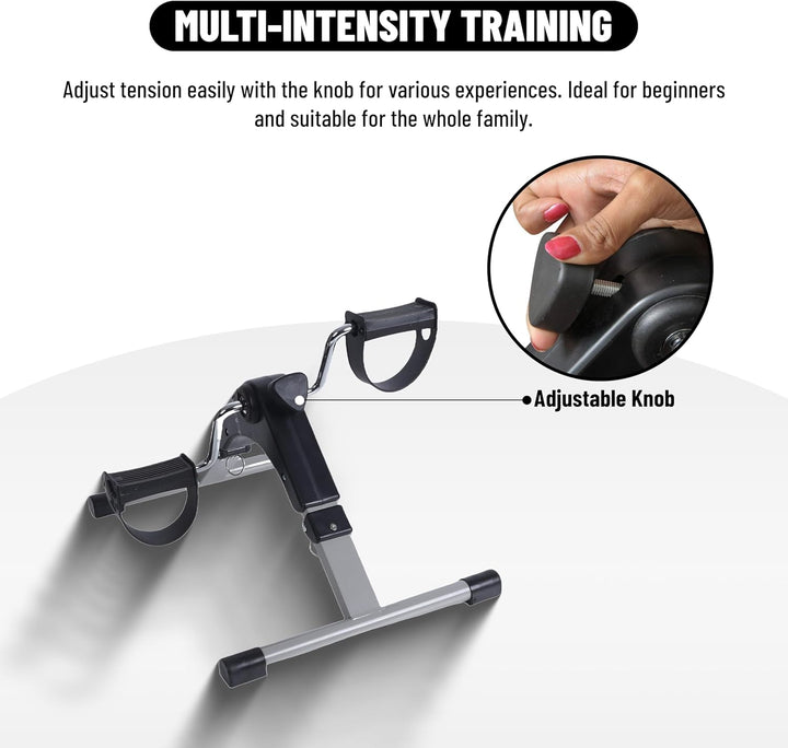 Endless Folding Pedal Exerciser with LCD Monitor | Black | Material: Alloy Steel | Mini Under Desk E