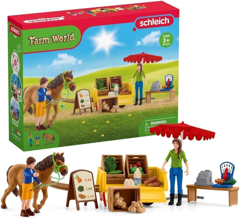 schleich 42528 Mobiler Farm Stand, für Kinder ab 3+ Jahren, FARM WORLD - Spielset Single neue Verpac