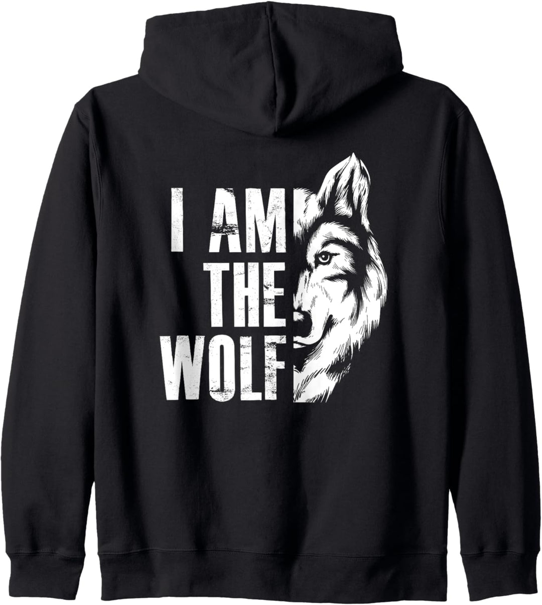 Backprint I am the Wolf wildes Wolfsrudel und Wölfe Kapuzenjacke
