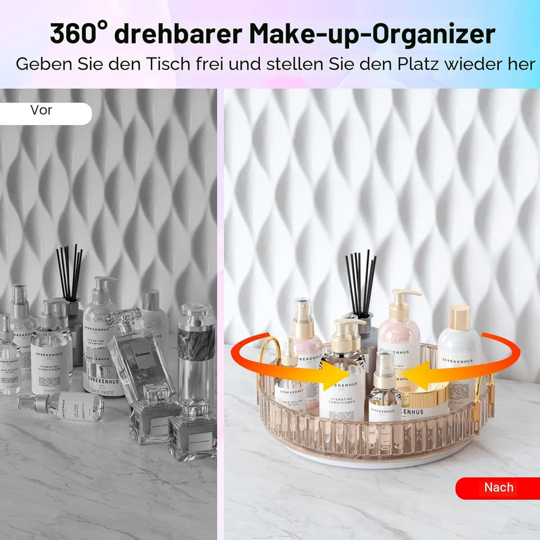 MOACC Make Up Kosmetik Organizer, 360° Drehbar Aufbewahrung, Schmink Organizers für Dresser Schminkt
