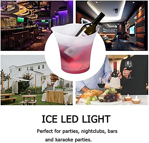 Smad 5 Stück Sektkübel, beleuchtet, LED-Eiskübel, mehrfarbig, für Champagner, Bier, Wein, Getränke,