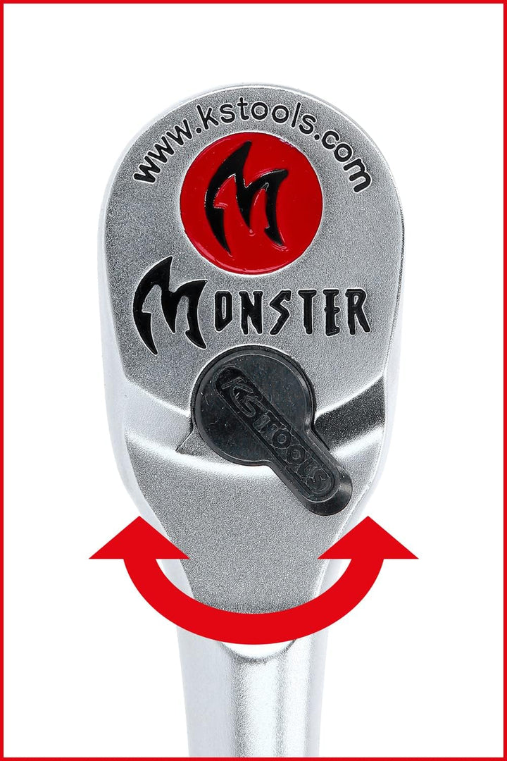 KS Tools 935.1295 1/2" Monster Umschaltknarre, lang, 100 Zahn