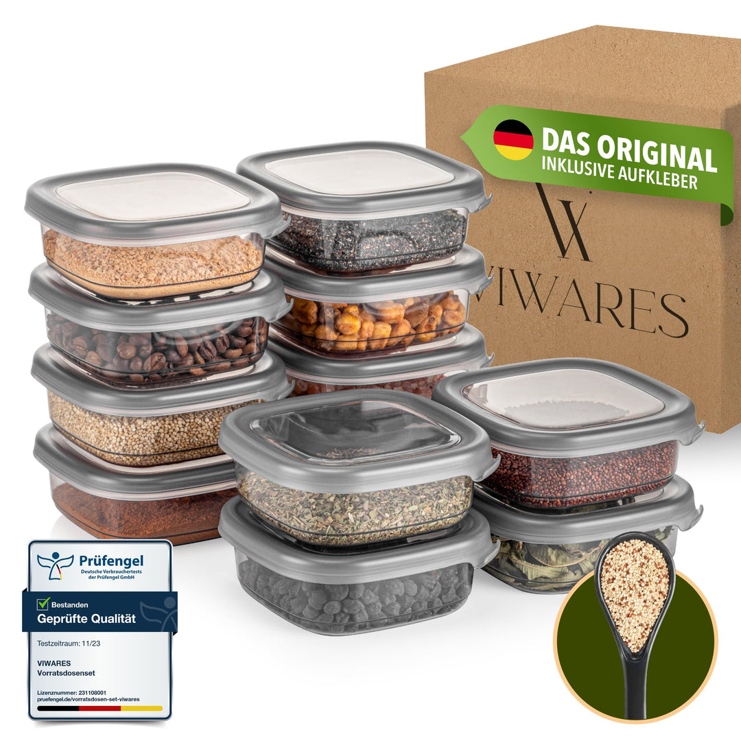 Viwares Vorratsdosen mit Deckel Luftdicht, 12er Vorratsbehälter Set BPA-Frei, Vorratsdose zur Müsli