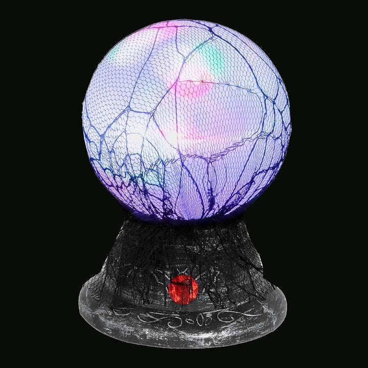 MIMIKRY Magische Kristallkugel 19 cm mit Fuss Licht- und Sound-Effekte Wahrsagerin Zauberer Zigeuner