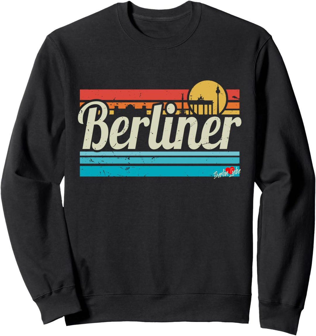 Berliner Schriftzug Retro Vintage Surfer Sunset Berlin Liebe Sweatshirt