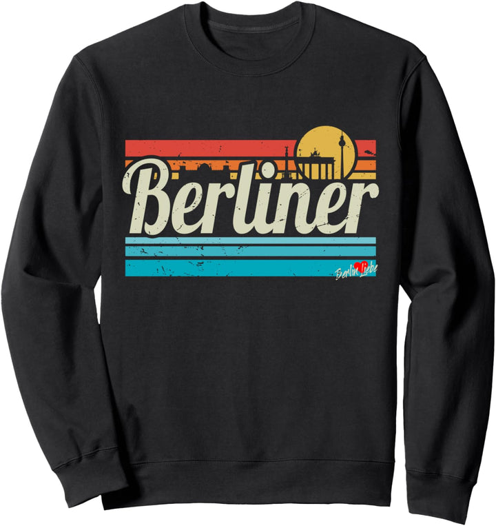 Berliner Schriftzug Retro Vintage Surfer Sunset Berlin Liebe Sweatshirt