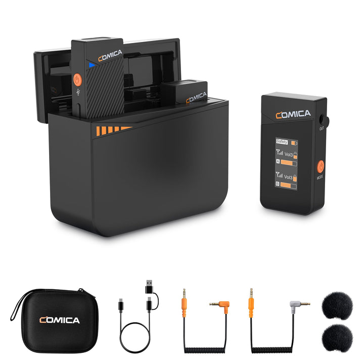 COMICA Vimo C3 Lavalier Mikrofon Wireless, Funkmikrofon mit Geräuschunterdrückung, Überwachung, Stum