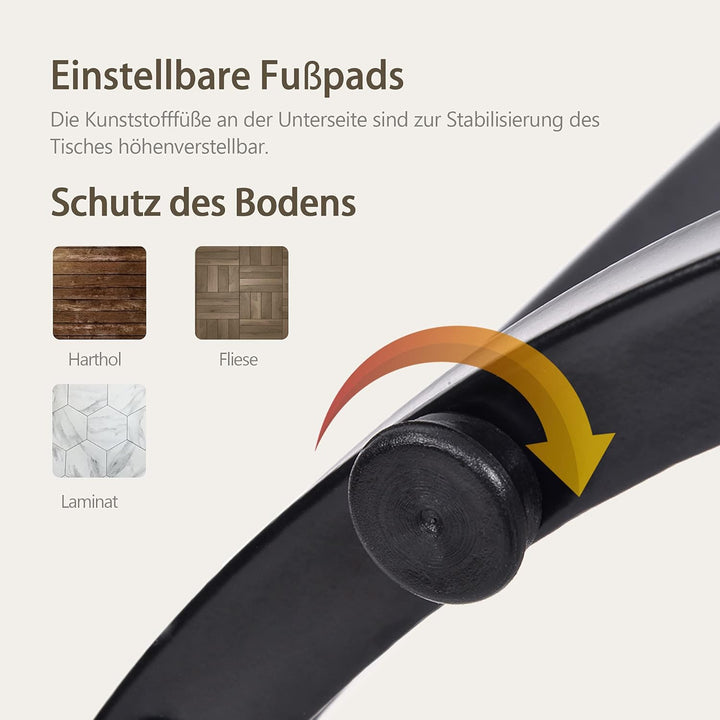 Merax Rund Couchtisch Set, 2-in-1 Nesting Couchtisch Satztisch, Metallgestell, für Wohnzimmer, Balko