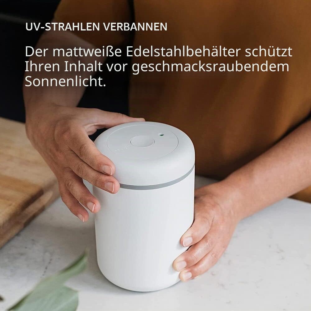 Fellow Atmos Vakuumbehälter für Kaffee und Lebensmittel 1.2 Liter matt weiss, Large (1.2 L) Medium (