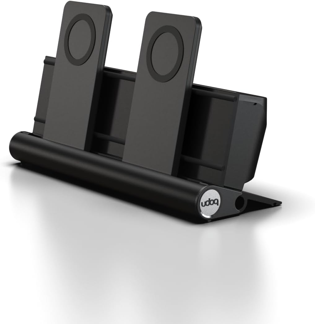 udoq 250 Ladestation für iPhone und AirPods, hochwertiges Design 4mm Aluminium, Lightning Kabel, dun