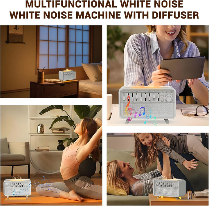 4-in-1 White Noise Machine, Weisses Rauschen Humidifier mit 8 Naturgeräusche, Sleep Sound Box mit Bl