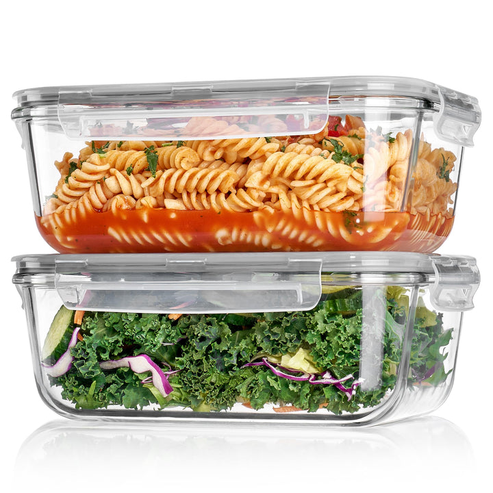Vtopmart 2 x Glas-Lebensmittelbehälter 2 Pack*1860ml, 2 Pack*1860ml