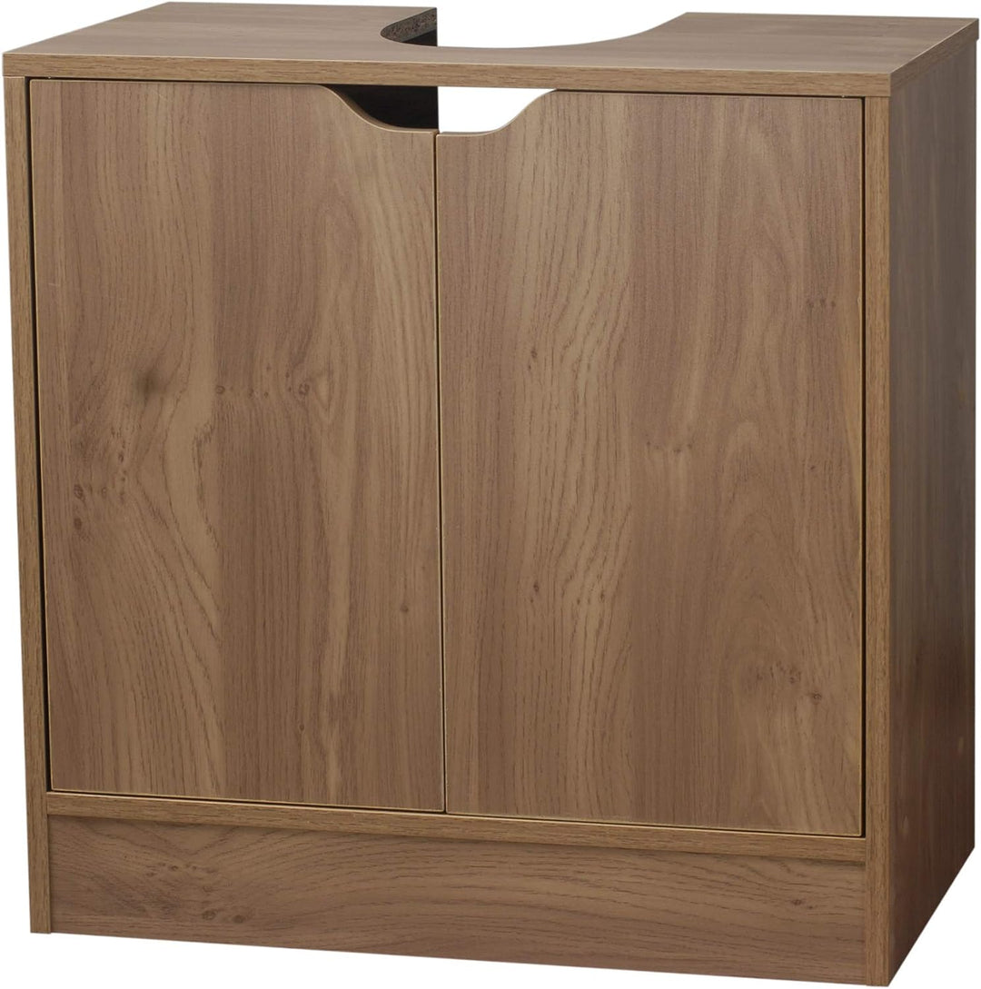 URBNLIVING Waschbeckenunterschrank für das Badezimmer, mit Standfuss, Eiche, Eiche