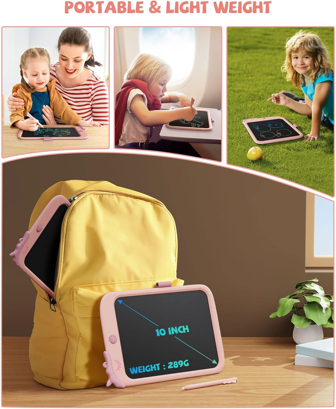 10-Zoll-LCD-Schreibblock, elektronisches digitales Schreiben und Farbbildschirm-Graffiti-Brett, Gesc