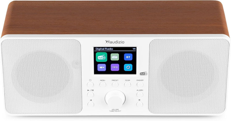 Audizio Genua DAB Radio mit Bluetooth – Stereo DAB Plus Radio mit Fernbedienung, 60 Speicherplätze,