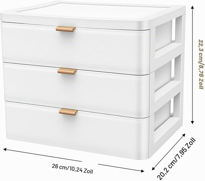 Schreibtisch-Aufbewahrungsbox Schubladenbox Schreibtisch-Organizer Aufbewahrungs-Organizer mit 3 Sch