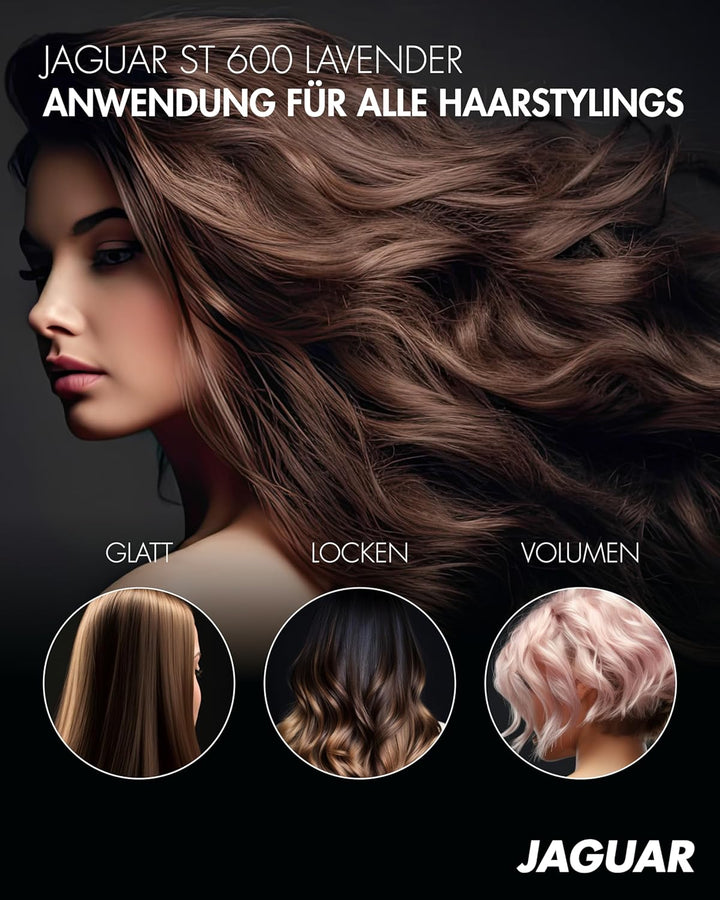 JAGUAR Glätteisen ST 600 Lavender | Profi Haarglätter mit stufenloser Temperatureinstellung | Inkl.