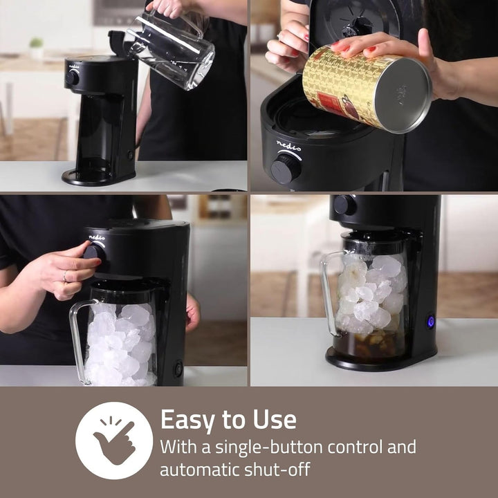 Nedis KAICM200FBK Eiskaffee- und Eistee-Zubereiter – 2,5l Fassungsvermögen – Für bis zu 6 Tassen – M