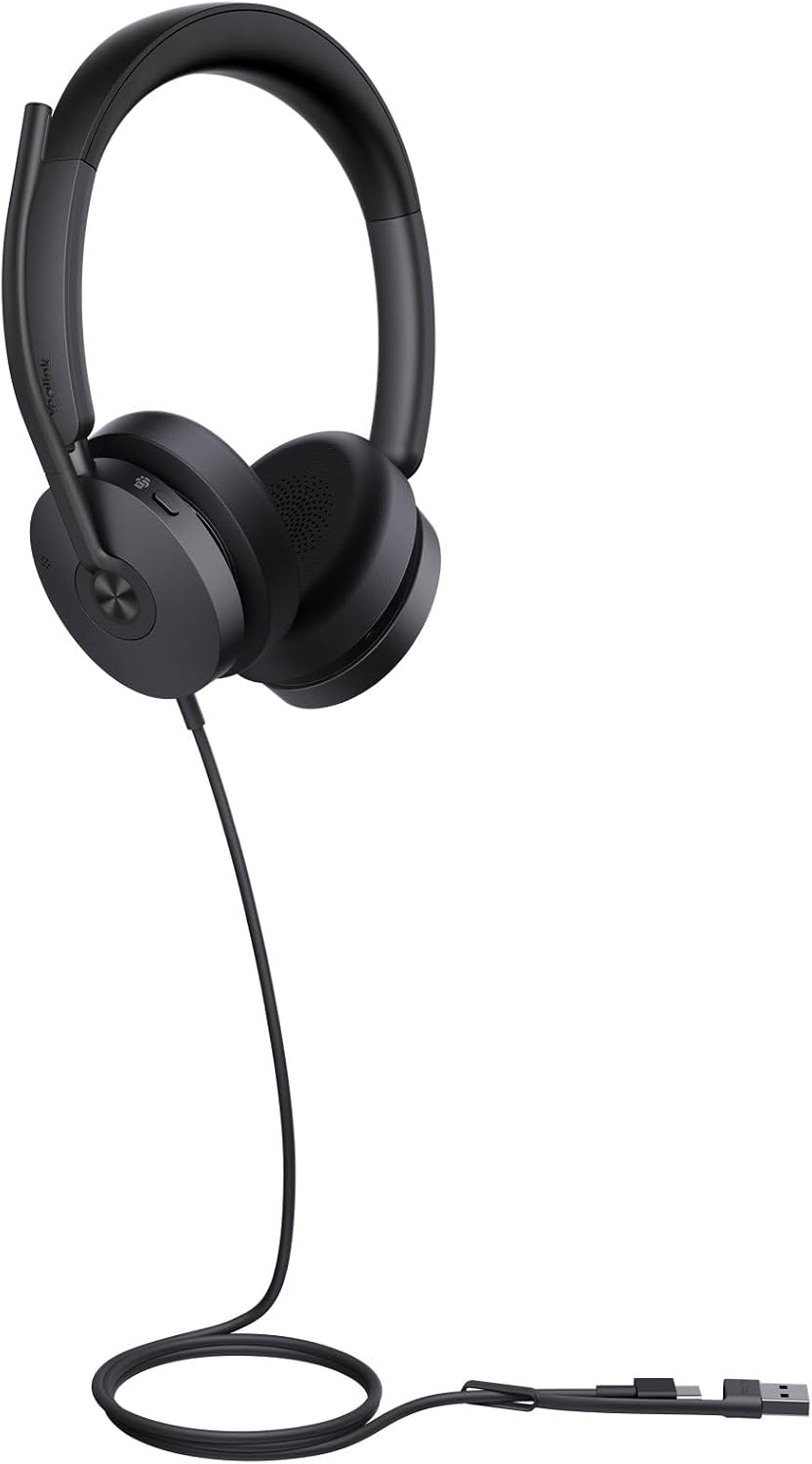 Yealink UH48 Dual Teams Headset – USB-C/A, Hybrid ANC, 4-Mikrofon Geräuschunterdrückung, Dual Busyli