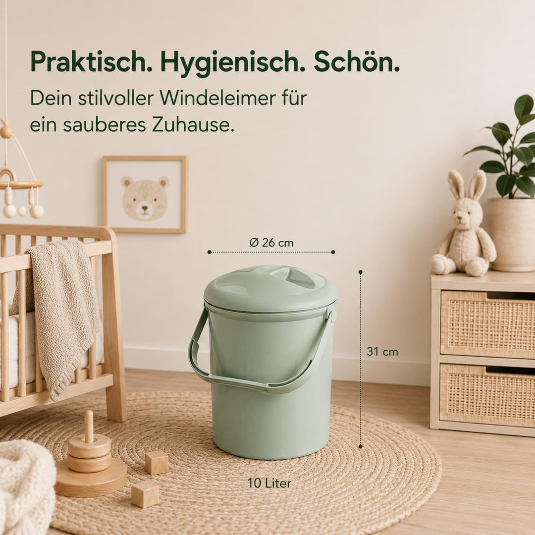 Rotho Babydesign, Bella Bambina, Windeleimer geruchsdicht ohne Nachfüllkassetten, umweltfreundlich &