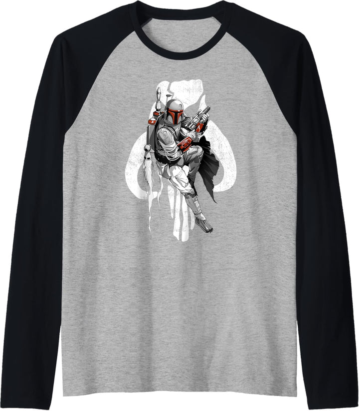Star Wars Boba Fett Mythosaur Portrait Overlay Raglan