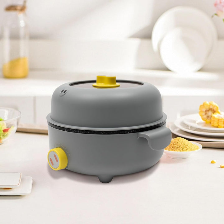 Mini Elektrischer Hot Pot Topf 1-2 Personen Suppentopf mit Dampfgitter Kochtopf für Haushalte Büros