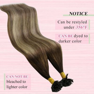 YoungSee Bonding Extensions Echthaar Balayage Keratin Bondings Echthaar 45cm Extensions Echthaar Bon