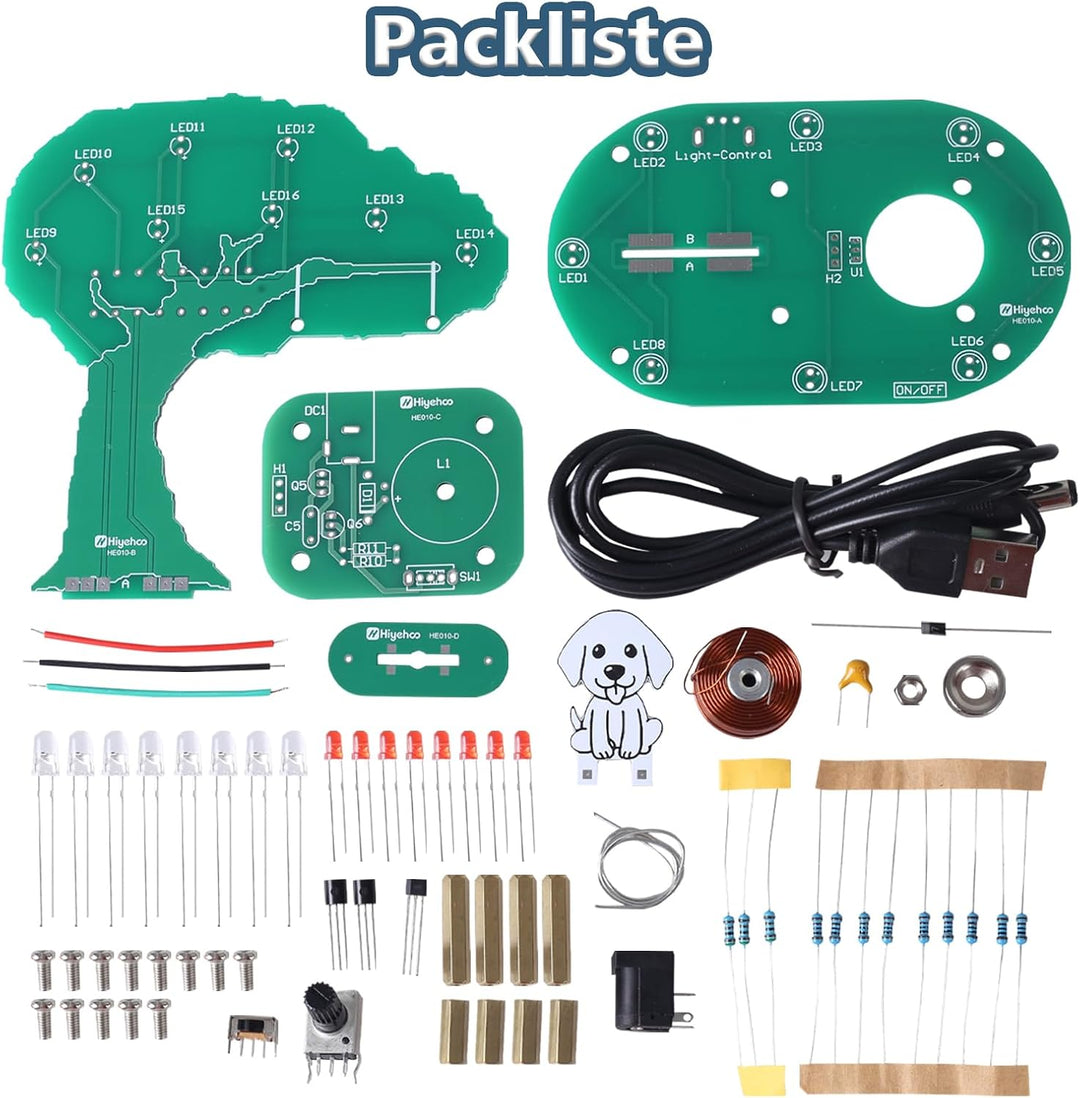 PEMENOL DIY Lötbausatz Elektromagnetische Schaukel mit süssem Welpen LED-Lichtern, Elektronik Lötübu