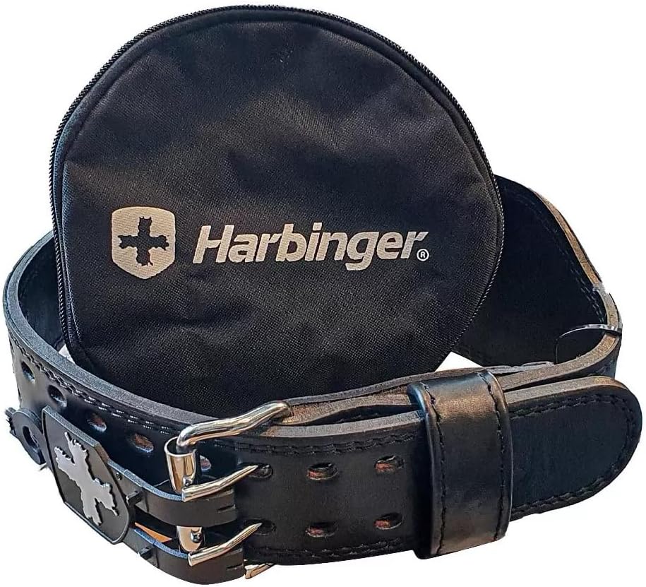 Harbinger 10mm Powerlifting Belt – Robuster Leder-Gürtel, 10 cm breit, Maximale Rücken- & Kernunters