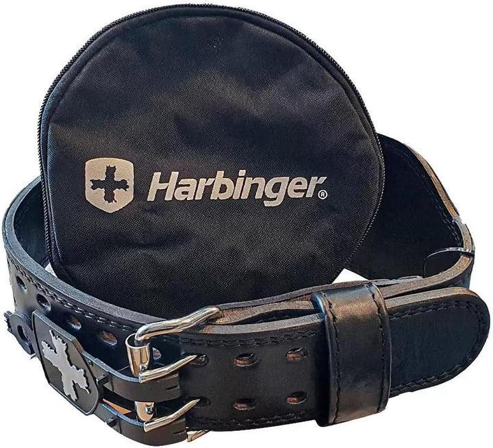 Harbinger 10mm Powerlifting Belt – Robuster Leder-Gürtel, 10 cm breit, Maximale Rücken- & Kernunters