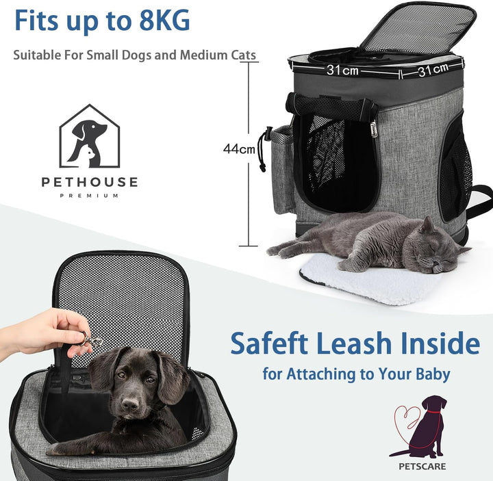 Kritter Planet Haustier-Rucksack mit Mesh-Fenster, atmungsaktive und Faltbare Hundetasche für Hunde