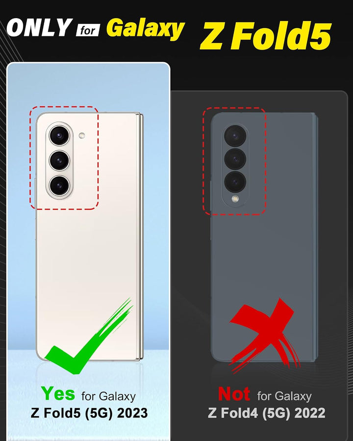 TUCCH Hülle für Galaxy Z Fold 5, Flip Case Magnetische Handyhülle mit S Pen Halter [RFID Blocker] [P