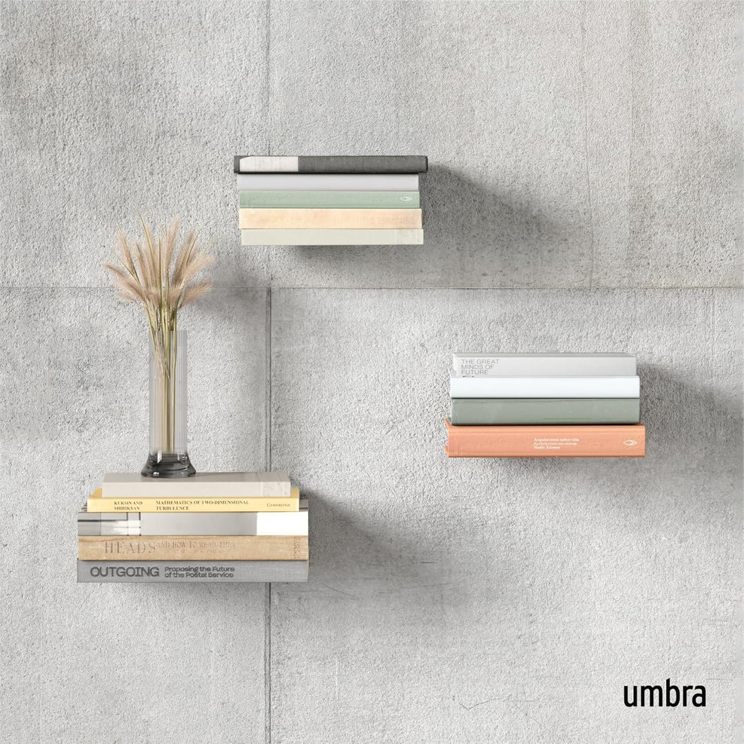 Umbra Conceal unsichtbares Bücherregal und Wandregal aus Metall, 3er-Set, Klein Klein (3er-Set), Kle