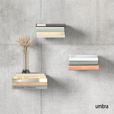 Umbra Conceal unsichtbares Bücherregal und Wandregal aus Metall, 3er-Set, Klein Klein (3er-Set), Kle