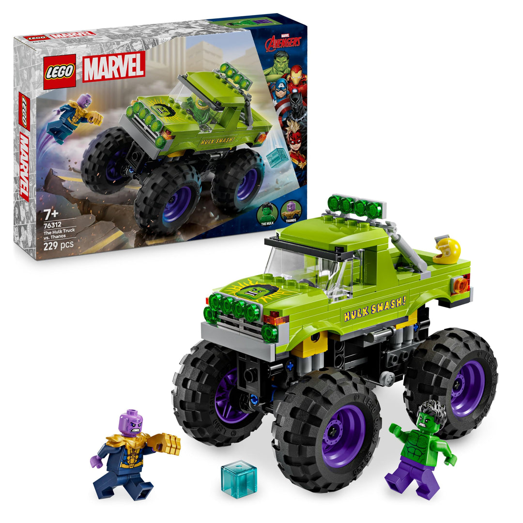 LEGO ǀ Marvel Hulk-Truck vs. Thanos - Kreatives Superhelden Spielzeug - Avengers Fahrzeug und Minifi