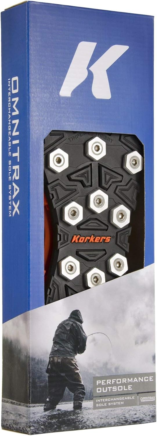 Korkers OmniTrax v3.0 Interchangeable Sole - Triple Threat Aluminum Hex Disc 10, 10