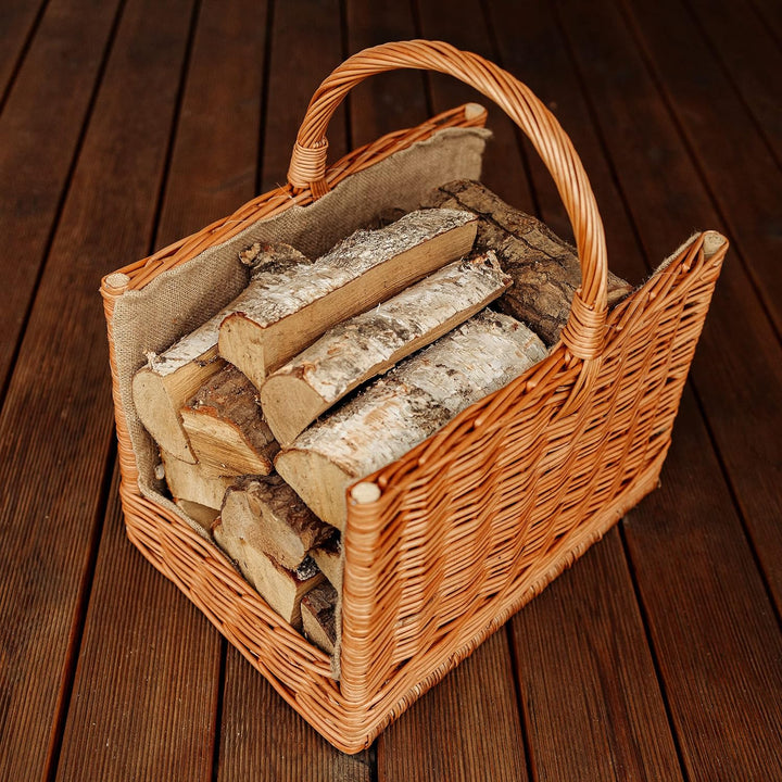 Creative Home Gross Kaminkorb Holzkorb Kaminholzkorb Rattan | 50 x 34 x 50 cm | Aufbewahrung Rechtec