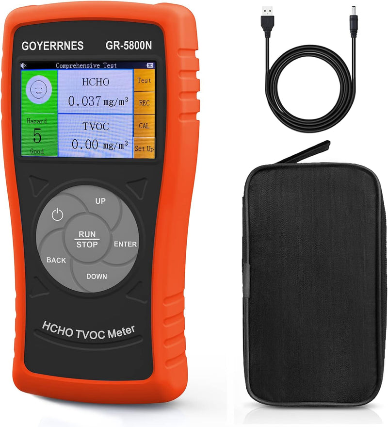 Professioneller Formaldehyd Detektor,GR-5800N Luftqualitätsdetektor,HCHO/TVOC Tester Meter, Verschmu