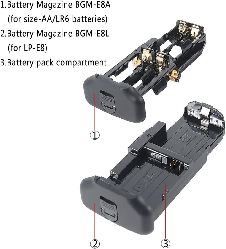DSTE® Batterie Griff für Canon EOS 550D 600D SLR Digital Kamera als BG-E8 mit (2 packung) LP-E8