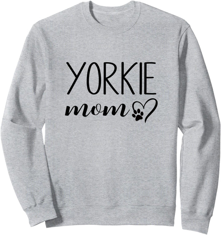Dog Paw Print Heart Yorkshire Terrier Yorkie Mom Sweatshirt