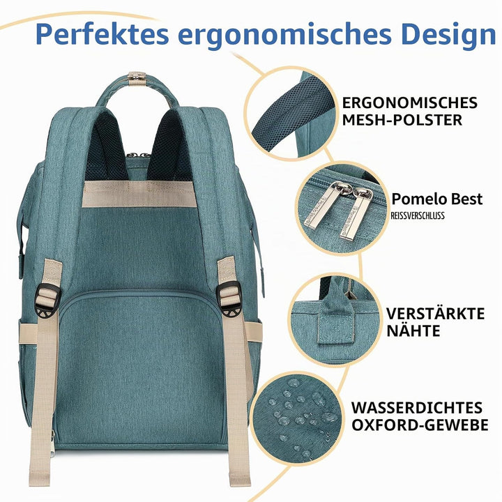 Pomelo Best Baby Wickelrucksack stylische Wickeltasche Rucksack mit Haken wasserdicht multifunktiona