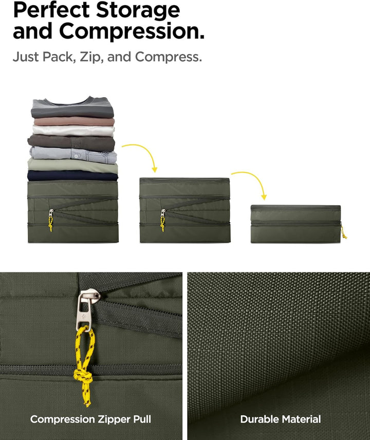 Spigen Life Packing Cube Packwürfel Koffer Organizer Set Packtaschen mit Kompression und Reissversch