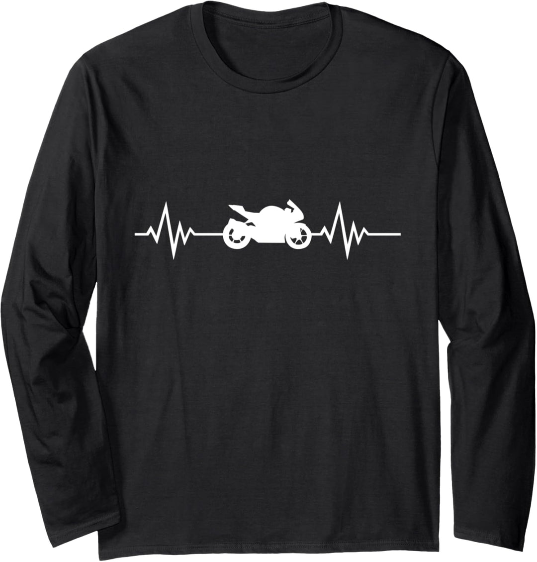 Motorrad - Motorrad - Herzschlag eines Motorradfahrers Langarmshirt
