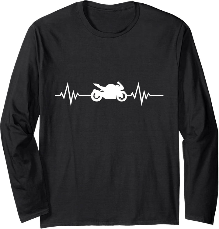 Motorrad - Motorrad - Herzschlag eines Motorradfahrers Langarmshirt