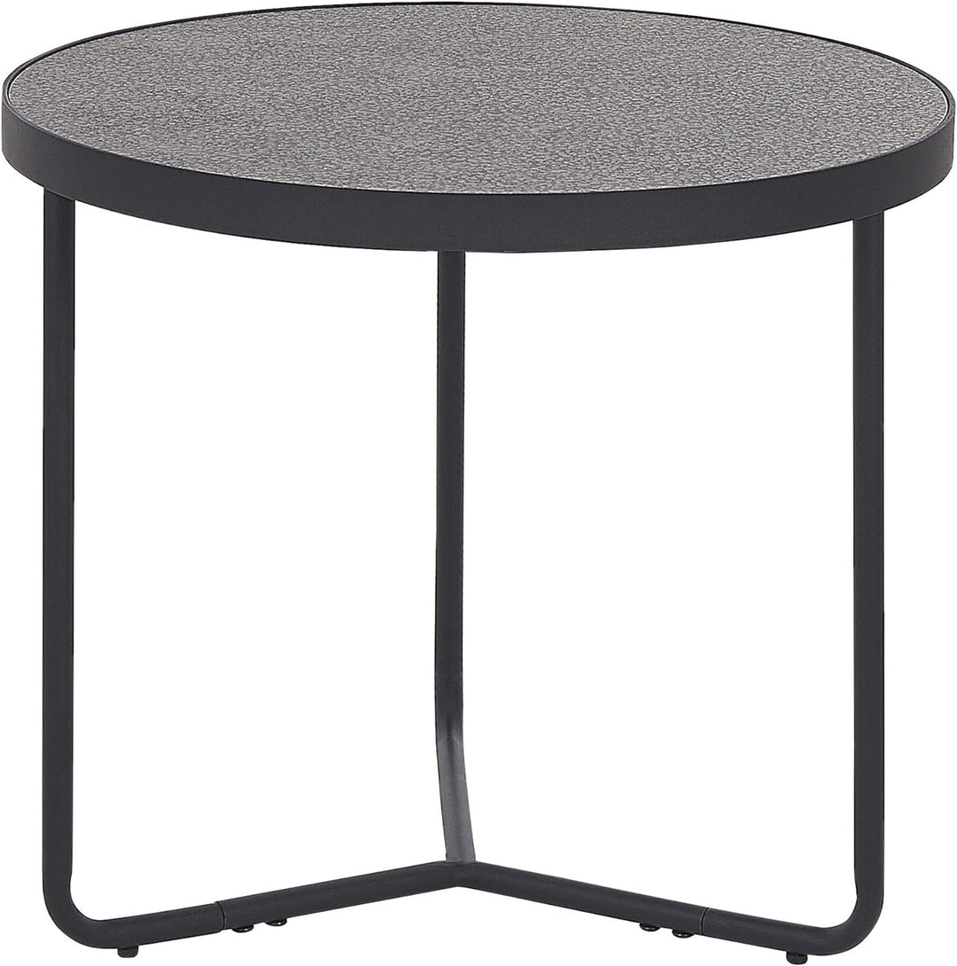 Runder, kleiner Couchtisch in Betonoptik grau / schwarz ⌀ 50 cm Melody